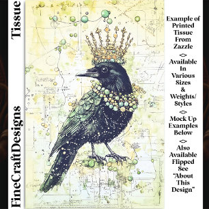 Papier Mousseline Aquarelle Corbeau, Couronne & Collier DK8LF Découp