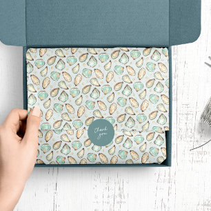 Papier Mousseline Aquarelle côtière huître et Motif Pearl