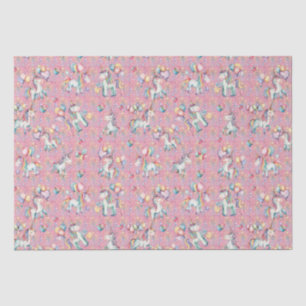 Papier Mousseline Aquarelle couleur mignonne Unicorn Anniversaire