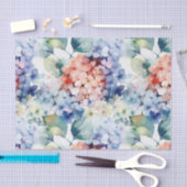 Papier Mousseline Aquarelle Couleur mixte Fleurs d'hydrangée (Artisanat)