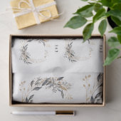 Papier Mousseline Aquarelle Courbe verte et feuillage (Cadeau)