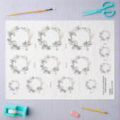 Papier Mousseline Aquarelle Courbe verte Feuillage et baies (Artisanat)