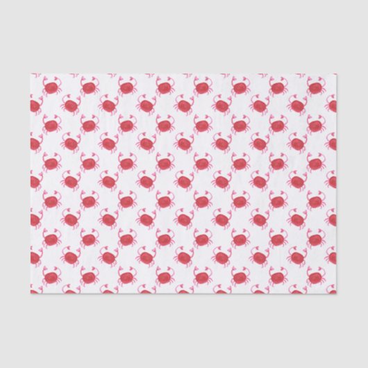 Papier Mousseline aquarelle crabes rouges mignons enveloppant le tis (Recto)