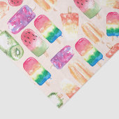 Papier Mousseline Aquarelle Crème glacée Corail (Détail)