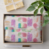 Papier Mousseline Aquarelle Crème glacée Corail (Cadeau)