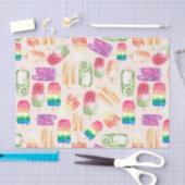 Papier Mousseline Aquarelle Crème glacée Corail (Artisanat)