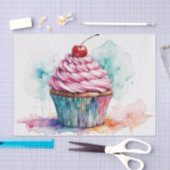 Papier Mousseline Aquarelle Cupcake délice Découpage (Artisanat)