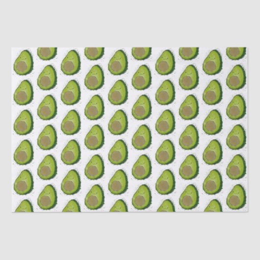 Papier Mousseline Aquarelle Cute Avocado (Recto)