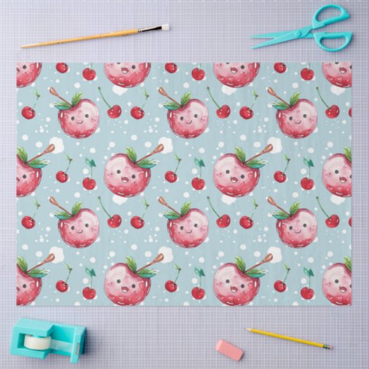 Papier Mousseline Aquarelle Cute Cerise Découpage Art (Artisanat)