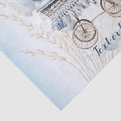 Papier Mousseline Aquarelle Cute Classic Poussette Bleu Floral (Détail)