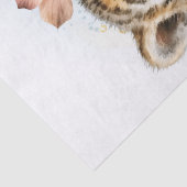 Papier Mousseline Aquarelle Cute Tiger Floral Cub (Détail)