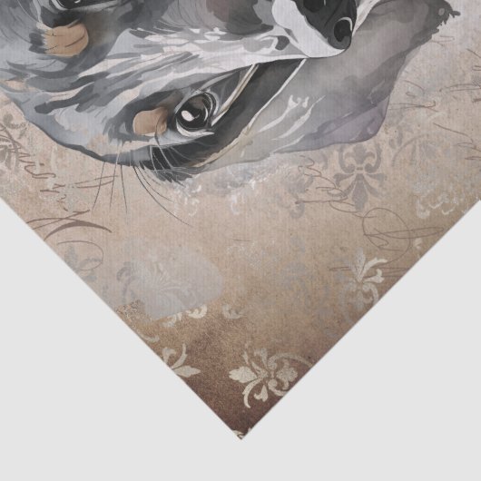 Papier Mousseline Aquarelle Dachshund Chien (Détail)
