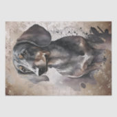 Papier Mousseline Aquarelle Dachshund Chien (Recto)