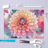 Papier Mousseline Aquarelle Dahlia été (Artisanat)