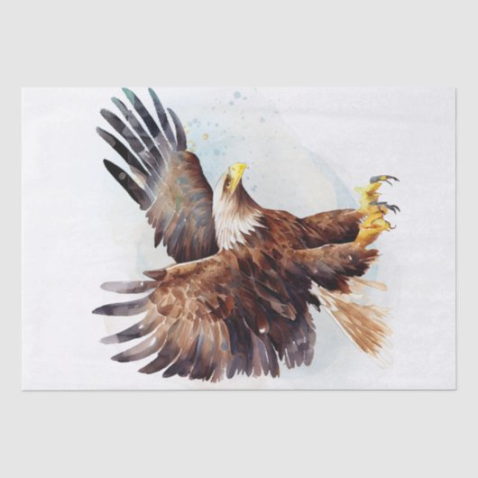 Papier Mousseline Aquarelle d'aigle (Recto)