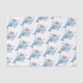 Papier Mousseline Aquarelle de baleine bleue (Recto)