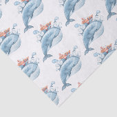 Papier Mousseline Aquarelle de baleine bleue (Détail)