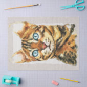 Papier Mousseline Aquarelle de chat Bengale (Artisanat)