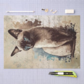 Papier Mousseline Aquarelle de chat de Siamese (Artisanat)