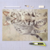 Papier Mousseline Aquarelle de chat du Bengale (Artisanat)