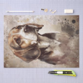 Papier Mousseline Aquarelle de chien beagle (Artisanat)