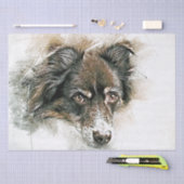 Papier Mousseline Aquarelle de chien berger australien (Artisanat)