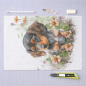 Papier Mousseline Aquarelle de chiot Dachshund (Artisanat)
