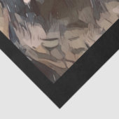 Papier Mousseline Aquarelle de Chouette artistique 20x30 Découpage (Détail)