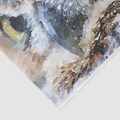 Papier Mousseline Aquarelle de Chouette Artistique Découpage Art (Détail)