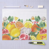 Papier Mousseline Aquarelle de Citrus Mariage botanique (Artisanat)
