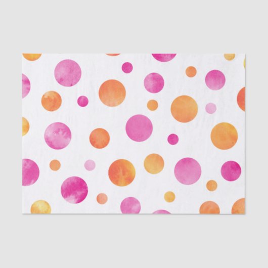 Papier Mousseline Aquarelle de Citrus rose Pois (Recto)