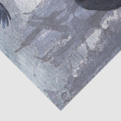 Papier Mousseline Aquarelle de corbeau noir (Détail)