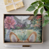 Papier Mousseline Aquarelle de Corgi Art Floral (Cadeau)