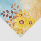 Papier Mousseline Aquarelle de couleur bleu marbre jaune (Détail)