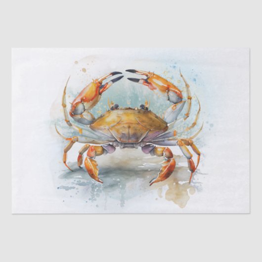 Papier Mousseline Aquarelle de crabe de mer (Recto)