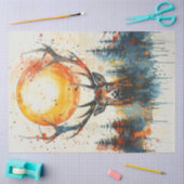 Papier Mousseline Aquarelle de découpage Bright Orange Sun (Artisanat)