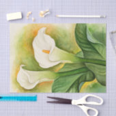 Papier Mousseline Aquarelle de découpage de cala blanc floral (Artisanat)