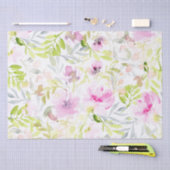 Papier Mousseline Aquarelle de feuillage floral (Artisanat)