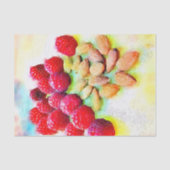 Papier Mousseline Aquarelle de framboises et d'amandes (Recto)