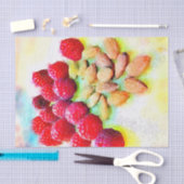 Papier Mousseline Aquarelle de framboises et d'amandes (Artisanat)