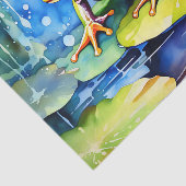 Papier Mousseline Aquarelle de grenouille verte (Détail)