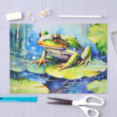 Papier Mousseline Aquarelle de grenouille verte (Artisanat)