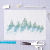 Papier Mousseline Aquarelle de la forêt d'hiver calme (Artisanat)