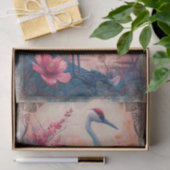 Papier Mousseline Aquarelle de la grue à couronne rouge (Cadeau)