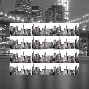 Papier Mousseline Aquarelle de la ville de New York Manhattan skylin