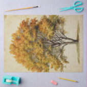 Papier Mousseline Aquarelle de l'arbre de saison d'automne (Artisanat)