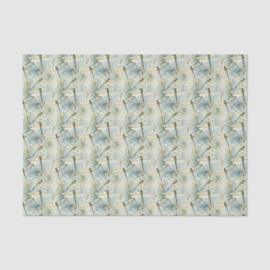 Papier Mousseline Aquarelle de libellule paisible (Recto)
