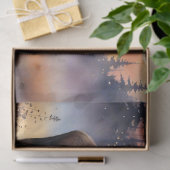 Papier Mousseline Aquarelle de l'orignal au lever du soleil (Cadeau)