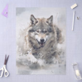Papier Mousseline Aquarelle de loup (Artisanat)