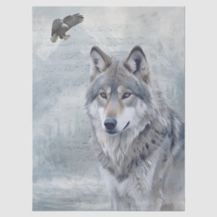 Papier Mousseline Aquarelle de loup